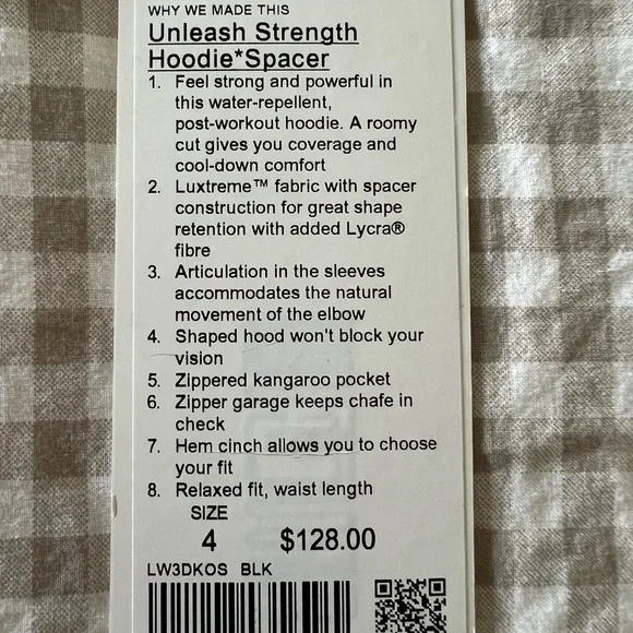 Lululemon Athletica Unleash Strength Black Cropped Hooded Jacket 4 Hoodie - Picture 8 of 8